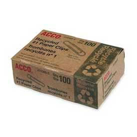 Acco® Recycled No. 1 Paper Clips Silver 100/Box 72365