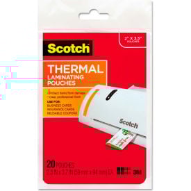 Scotch® Business Card Size Thermal Laminating Pouches 5 mil 3 3/4 x 2 3/8 20/Pack TP585120