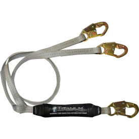 FallTech® 826084 Titanium 6' Shock Absorbing Lanyard with 3 Snap Hooks 826084
