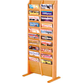 20 Pocket Free Standing Oak Display Light Oak MR20-FSLO
