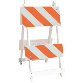 Plasticade 111-T12-C8-HIP All Plastic Maintenance Free Type II Traffic Barricade White Foldable 111-T12-C8-HIP