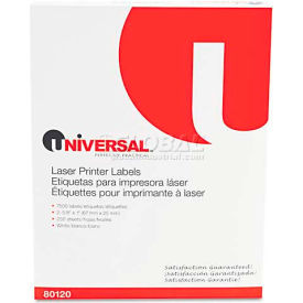 Universal® Laser Printer Permanent Labels 1 x 2-5/8 White 7500 Labels UNV80120
