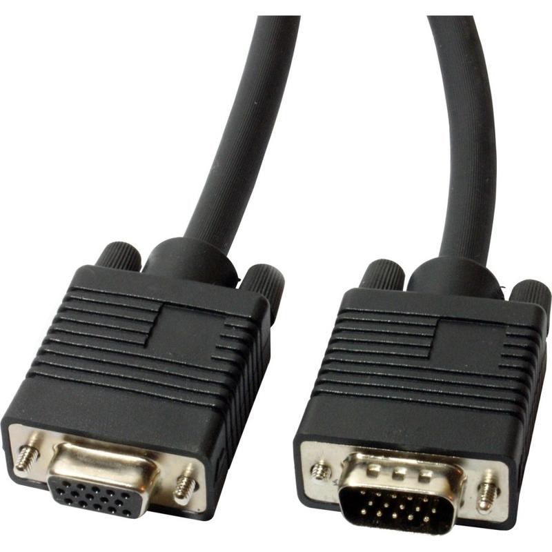4XEM High-Resolution Coax Male to Female VGA Extension Cable, 10ft, Black (Min Order Qty 5) MPN:4XVGAMF10FT