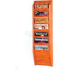 Wooden Mallet Cascade™ 7 Pocket Magazine Rack Medium Oak MR36-7MO