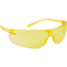 Zenon Ultra-Lyte® Anti-Scratch Frameless Safety Glasses Yellow Lens Amber Temple Pack of 12 250-14-0009