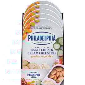 PHILADELPHIA Multigrain Bagel Chips & Garden Vegetable Cream Cheese Dip 2.5 oz 5 Count 90200454