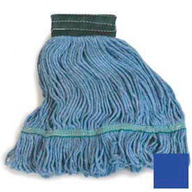 Carlisle Flo-Pac Medium Green Wide Band Looped End Mop. Blended 4-Ply Yarn Blue - 369448B14 - Pkg Qty 12 369448B14