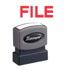 Xstamper® Pre-Inked Message Stamp FILE 1-5/8