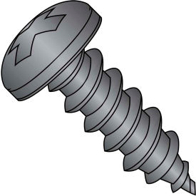 #8 x 1/2 Phillips Pan Self Tapping Screw Type AB Fully Threaded Black Oxide - Pkg of 10000 0808ABPPB
