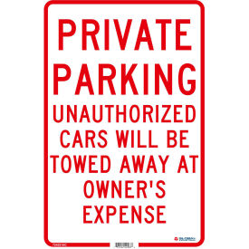 GoVets™ Private Parking Unauthorized Cars Will Be Towed.. 18x12 .080 Aluminum 231AC724