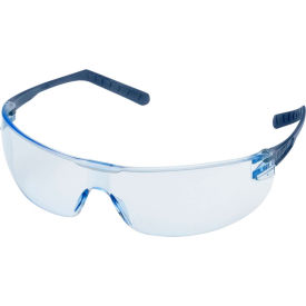 Elvex® Helium 15 Frameless Safety Glasses Anti Scratch/Anti-Fog Blue Lens/Temples Pack of 12 - Pkg Qty 12 WELSG58BMDAF