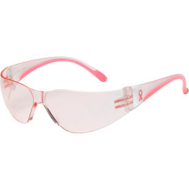 Eva® Petite Anti-Scratch Rimless Safety Glasses w/ Clear/Pink Temple Pink Lens Pack of 12 250-11-0904