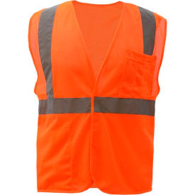GSS Safety 1004 Standard Class 2 Mesh Hook & Loop Safety Vest Orange XL 1004-XL