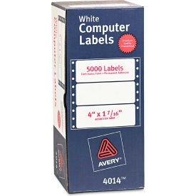 Avery® Dot Matrix Printer Address Labels 1 Across 1-7/16 x 4 White 5000/Box 4014*****##*