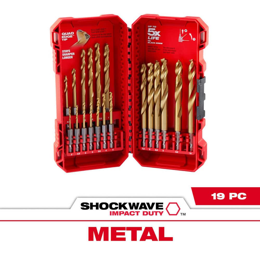 Drill Bit Sets, Drill Bit Set Type: Hex Shank Drill Bits , Tool Material: Titanium , Shank Type: Hex, Straight , Coating/Finish: (TiN) , Point Type: Standard MPN:48-89-4860