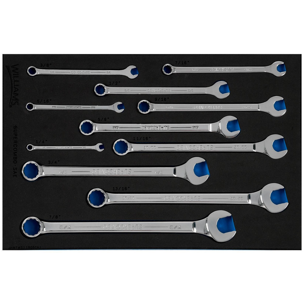 Wrench Sets, System Of Measurement: Inch , Container Type: Foam Inserts , Wrench Size: 1/4 in, 5/16 in, 3/8 in, 1/2 in, 9/16 in, 5/8 in, 11/16 in, 3/4 in MPN:JHWFWS1190SCA1