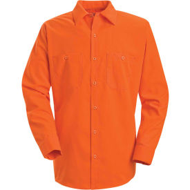 Red Kap® Enhanced Visibility Long Sleeve Work Shirt Fluorescent Orange Regular XL SS14ORRGXL