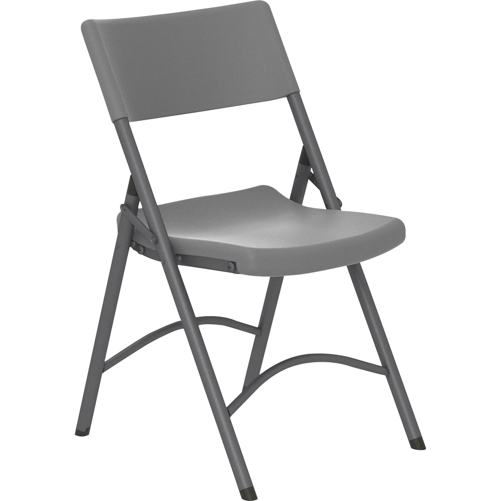 Cosco Zown Classic Commercial Resin Folding Chair - Gray Seat - Gray Back - Gray Steel, High Density Resin, High-density Polyethylene (HDPE) Frame - Four-legged Base - 4.0 / Carton MPN:CSC60410SGY4E