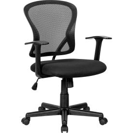 Interion® Mesh Back Office Chair Fabric Seat Black 970695