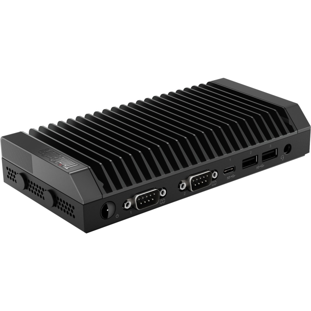 Lenovo ThinkCentre M90n-1 IoT 11AK - Nano - Celeron 4205U / 1.8 GHz - RAM 4 GB - SSD 256 GB - TCG Opal Encryption, NVMe - UHD Graphics 610 - - Win 10 Pro 64-bit - black (bottom), iron gray (top cover), black (mid bezel) - with External I/O Box MPN:11AK000