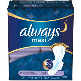 Always® Maxi Pads Extra Heavy Overnight 20 Pads/Pack 6 Packs/Case - 17902 17902