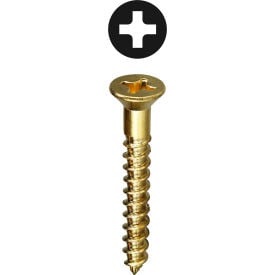 L.H.Dottie® Flat Head Wood Screw Phillips Brass #10 x 2