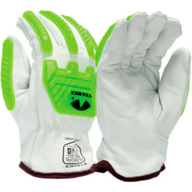 Pyramex® GL3006CKFB Insulated Premium Goatskin Drivers Gloves Keystone Thumb XL White/Green GL3006CKFBXL