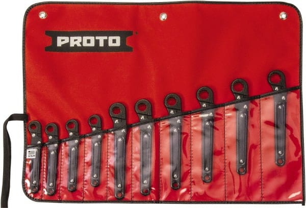 Ratcheting Flare Nut Wrench Set: 10 Pc, Metric MPN:J3800M