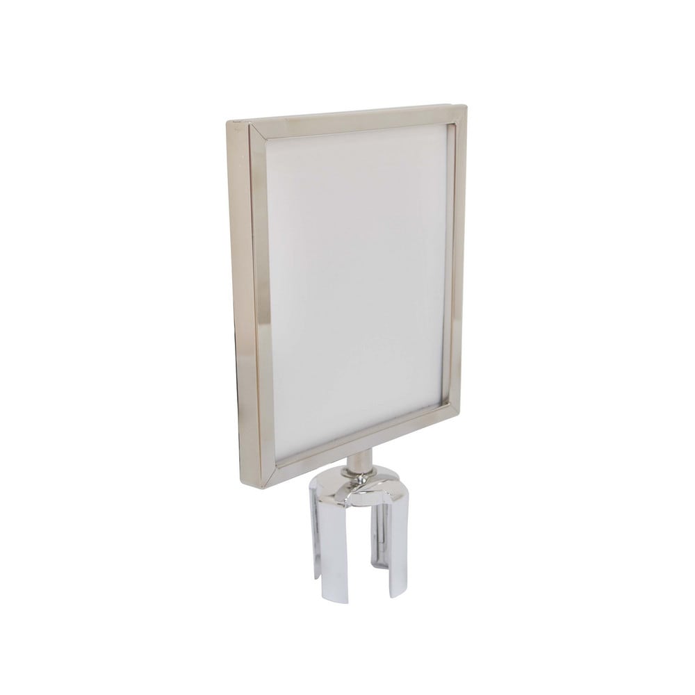 Barrier Parts & Accessories, For Use With: Belt Barriers 280140 & 280147 , Includes: Sign Frame Hardware , Height (Inch): 16.5 , Length (Inch): 9  MPN:280143-CHRO
