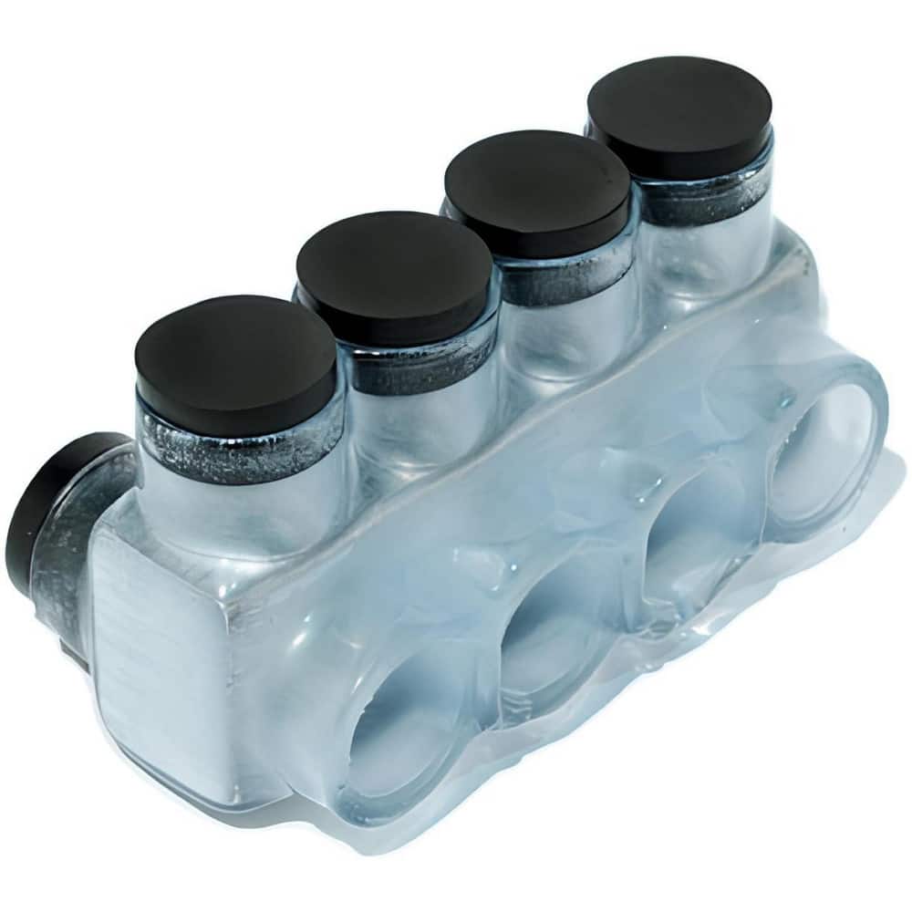 Push In Wire Connectors, Connector Type: Tap , Compatible Wire Size (AWG): 000, 6AWG , Number Of Ports: 4 , Overall Length: 3.30 , Connector Color: Clear  MPN:IPLD3/0-4C