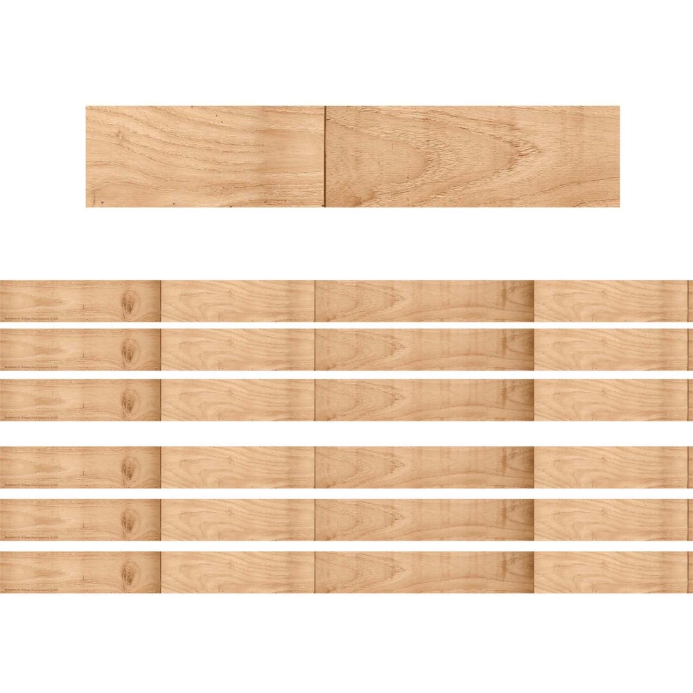 Eureka School Deco Trim, A Close-Knit Class Wooden Floor Board, 37' Per Pack, Set Of 6 Packs (Min Order Qty 3) MPN:EU-845645-6