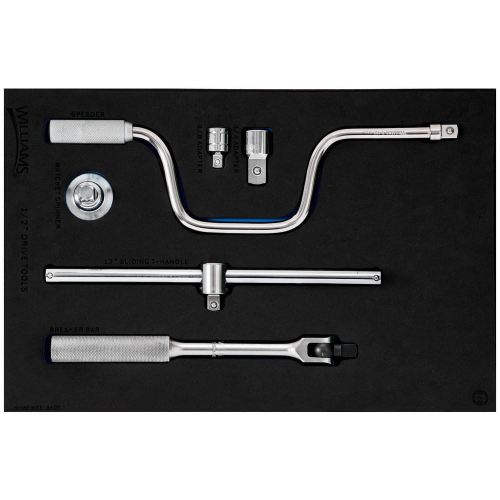 Combination Hand Tool Sets, Set Type: Combination , Number Of Pieces: 6 , Measurement Type: Inch , Tool Finish: Chrome , Container Type: Foam Insert (11 x 16)  MPN:JHWFWSS-6EDT