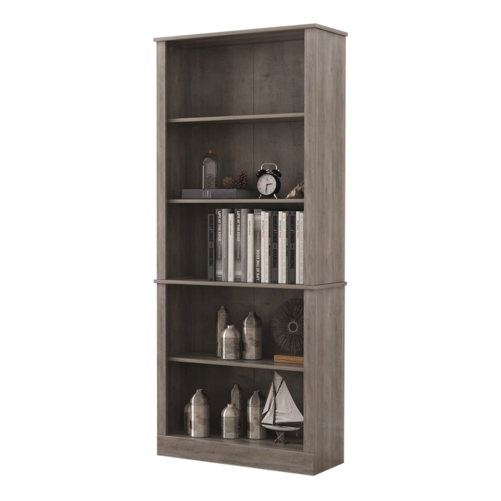 Realspace Peakwood 71inH 5-Shelf Bookcase, Smoky Brown MPN:SH-OF-2606