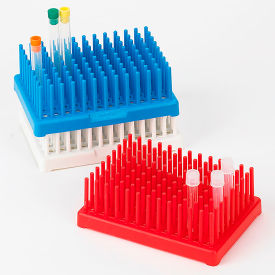 Peg Tube Rack Reinforced Polypropylene 17mm 50-Place (66 Pegs) Red 2/Pack 456155R