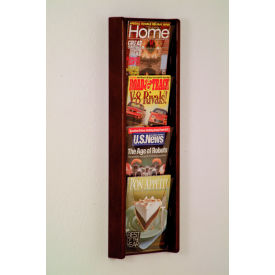 4 Pocket (4H) Acrylic & Oak Wall Display - Mahogany AC34-4MH
