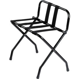 Powder Coat Black Finish Luggage Rack with Backrest - Pkg Qty 4 LRBRSTBL