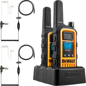 DeWalt Heavy-Duty Jobsite FRS Walkie Talkie with Headsets 2 Watt 22 Channels Yellow/Black 2/Pack 1DXFRS800-SV1