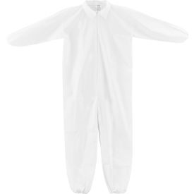 GoVets™ Disposable Microporous Coverall Elastic Wrists/Ankles WHT Large 25/Case 189L708