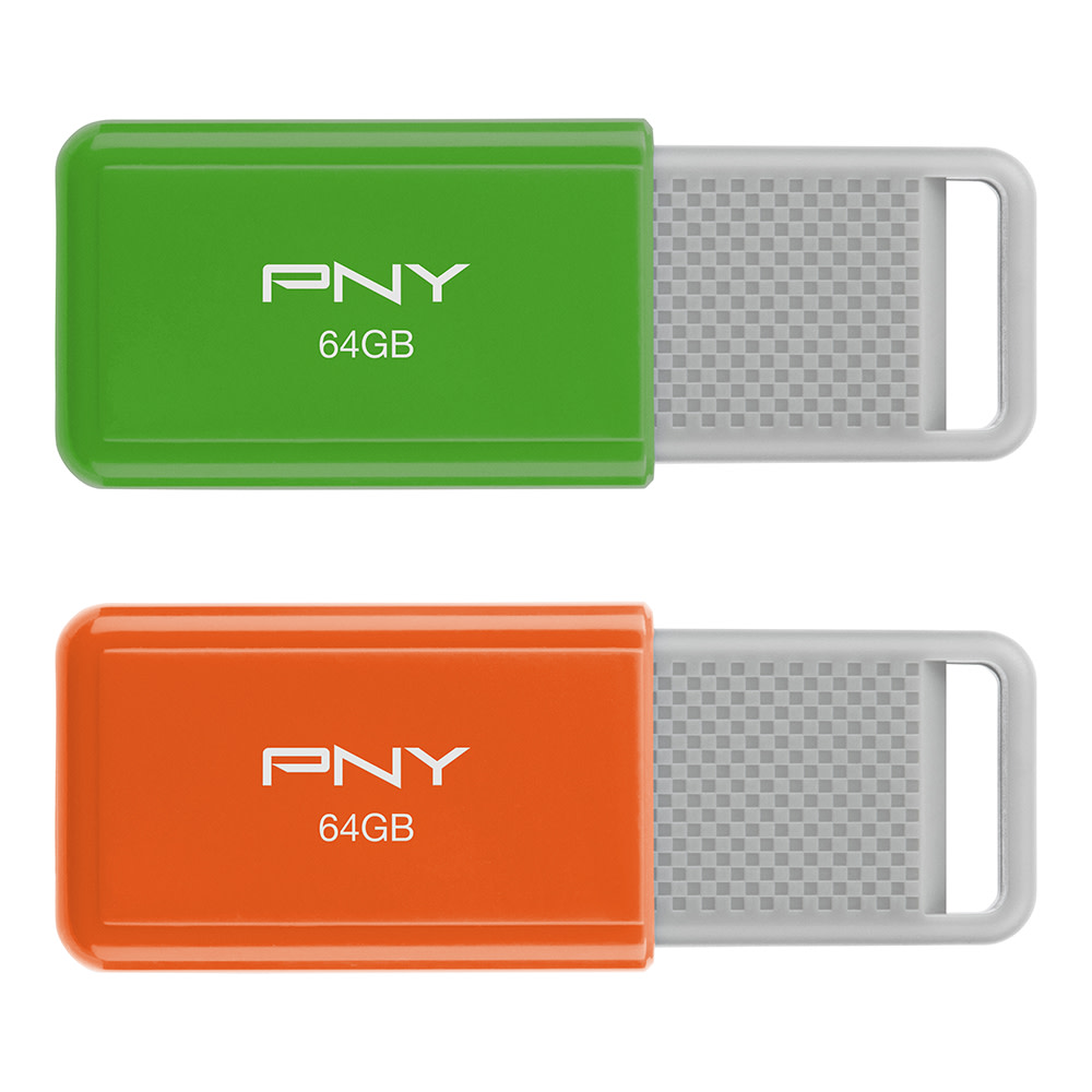 PNY USB 2.0 Flash Drives, 64GB, Pack Of 2 Flash Drives (Min Order Qty 3) MPN:P-FD64GX2ODM-GE