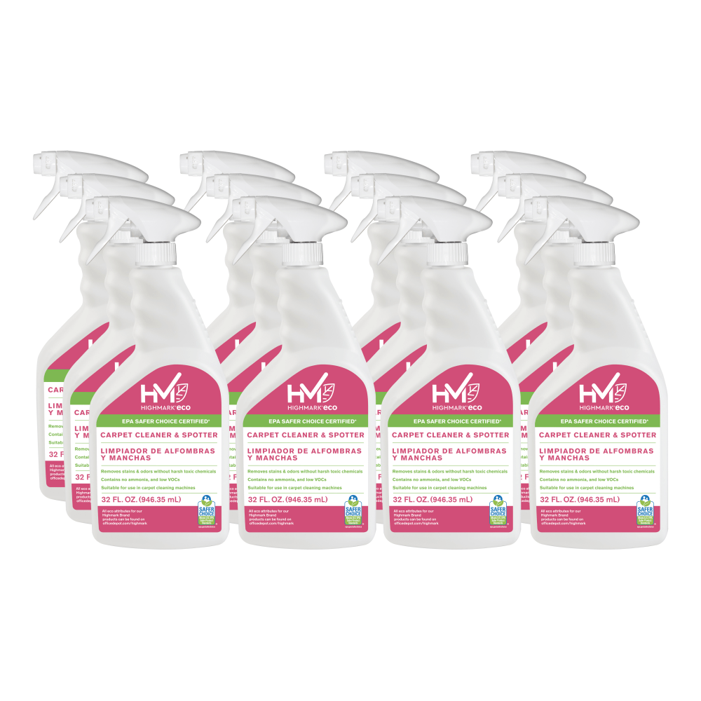 Highmark ECO Ready-To-Use Carpet Cleaner And Spotter, 32 Oz, Case Of 12 Bottles (Min Order Qty 2) MPN:504RTU