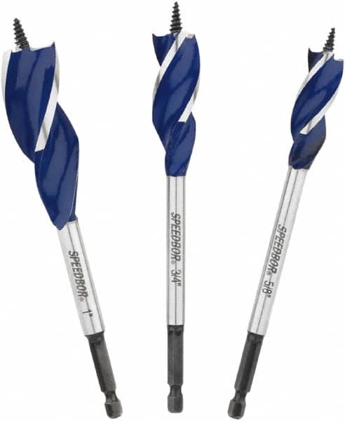 Drill Bit Set: Spade Drill Bits, 3 Pc, 0.625
