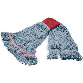 Carlisle® Grease Release Looped End Mop w/ Red Band Large Blue - Pkg Qty 12 369125G14