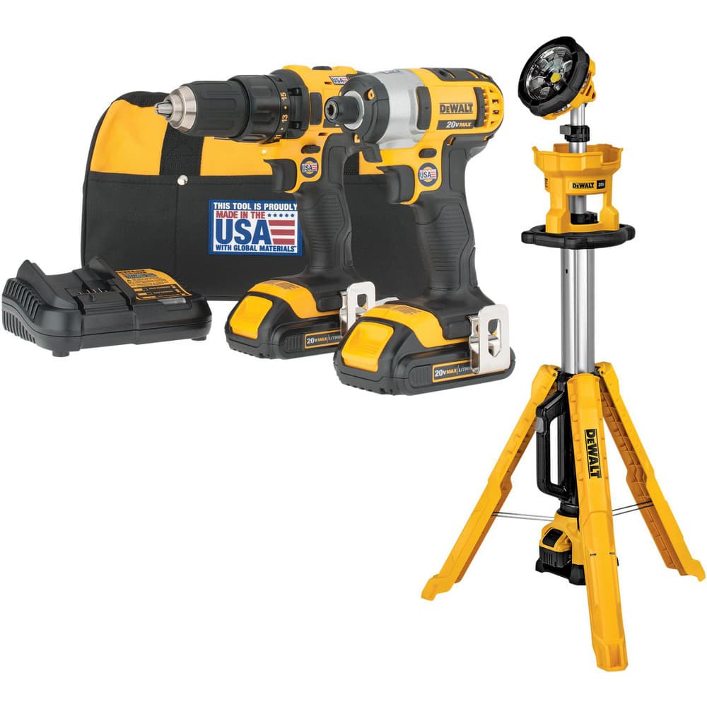Cordless Tool Combination Kits, Tools: 1/2 in Drill/Driver, 1/4 in Impact Driver , Voltage: 20.00 , Batteries Included: Yes , Battery Chemistry: Lithium-ion  MPN:7136232/8292123