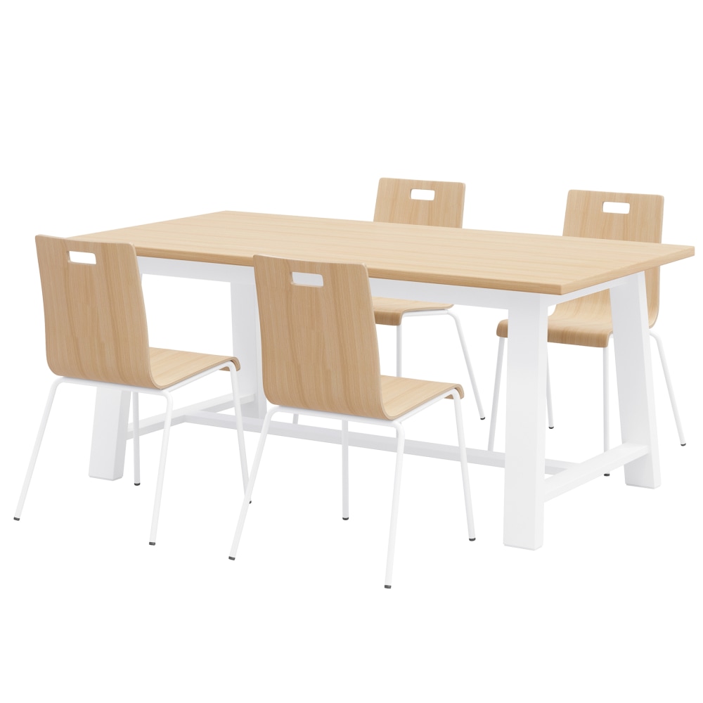 KFI Studios Midtown Dining Table With 4 Chairs, Natural/White MPN:840031922335