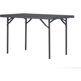 ZOWN Classic 4' Commercial Blow Mold Folding Table Gray 60522SGY1E