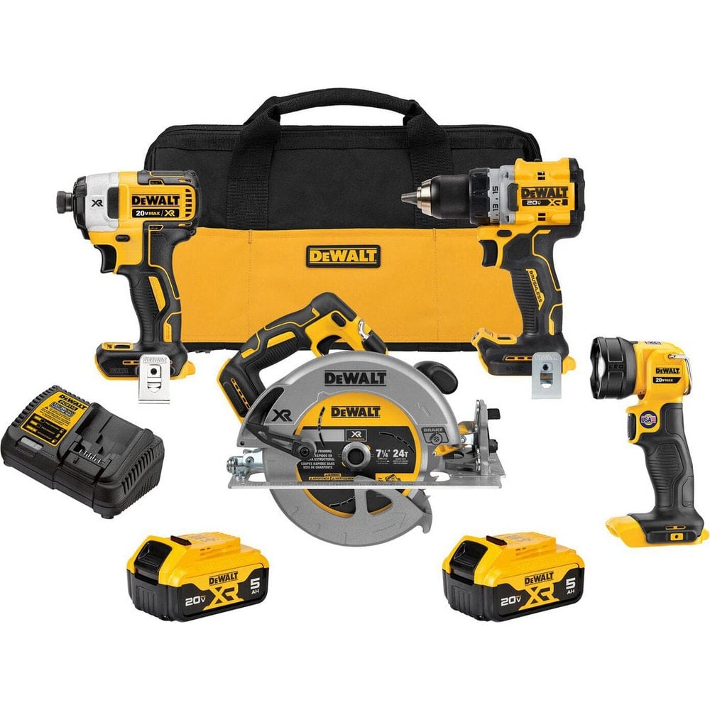 Cordless Tool Combination Kits, Kit Type: 20 Volt Cordless Tool Combination , Tools: Impact Driver, Circular Saw, Work Light , Voltage: 20.00  MPN:DCK447P2