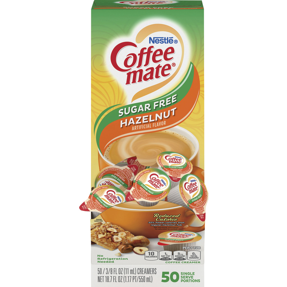 Nestle Coffee-mate Sugar-Free Hazelnut Creamer Singles, 0.38 Oz, Box Of 50 Singles (Min Order Qty 6) MPN:NES98468