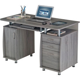 Techni Mobili Complete Workstation Computer Desk with Storage Gray RTA-4985-GRY