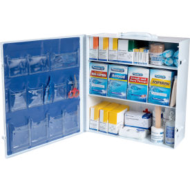 First Aid Only® 3 Shelf Industrial Station 1092 Piece Metal Cabinet w/ 12 Pocket Vinyl Liner 247-O/P