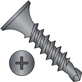 #8 x 1-1/4 Phillips Bugle Head Full Thread Self Drilling Drywall Screw Black Phosphate - Pkg of 2500 0820KPG